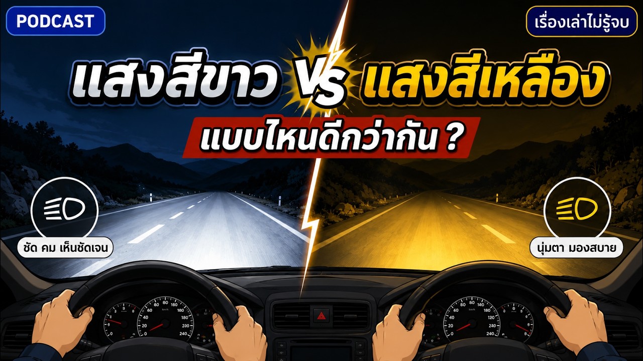 เจาะลึกความจริง ไฟหน้าสีขาว vs สีเหลือง เลือกแบบไหนถึงจะตอบโจทย์การใช้งานที่สุด?